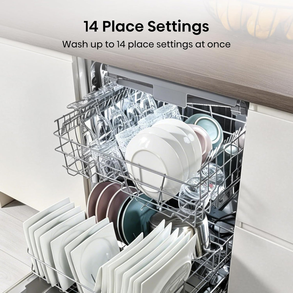 Hisense Fully Integrated Standard Dishwasher - Silver with Fixed Door Fixing Kit HV623D15UK - D Rated