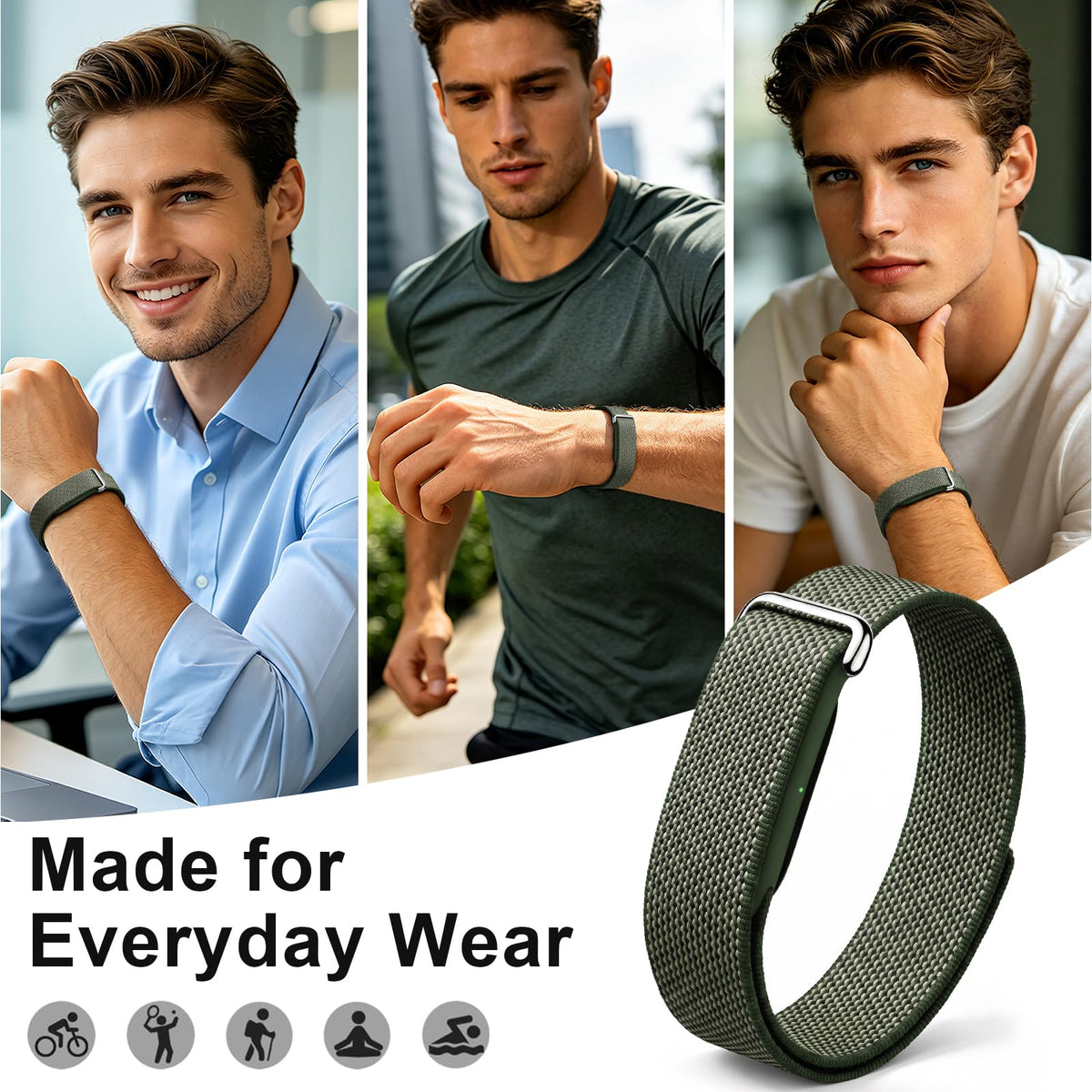 Compatible with Google Fitbit Air Strap Nylon Loop Sport Replacement Band