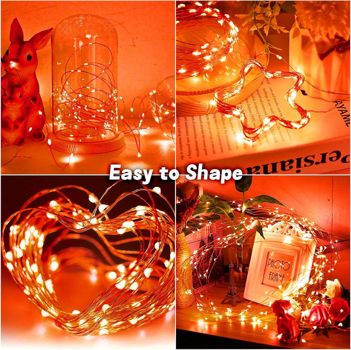 Gcstnn Garden Solar Lights Outdoor, 5M 50 LED Solar Fairy Lights, Copper Wire 8 Modes Waterproof String Lights for Yard, Christmas Tree, Bedroom, Gate, Indoor/Outside Decorations(Orange)