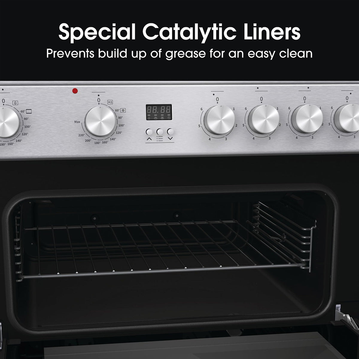 Hisense HDUKC60W 60cm Electric Cooker with Ceramic Hob-White, A Rated Double Oven 50L/80L [Energy Class A]