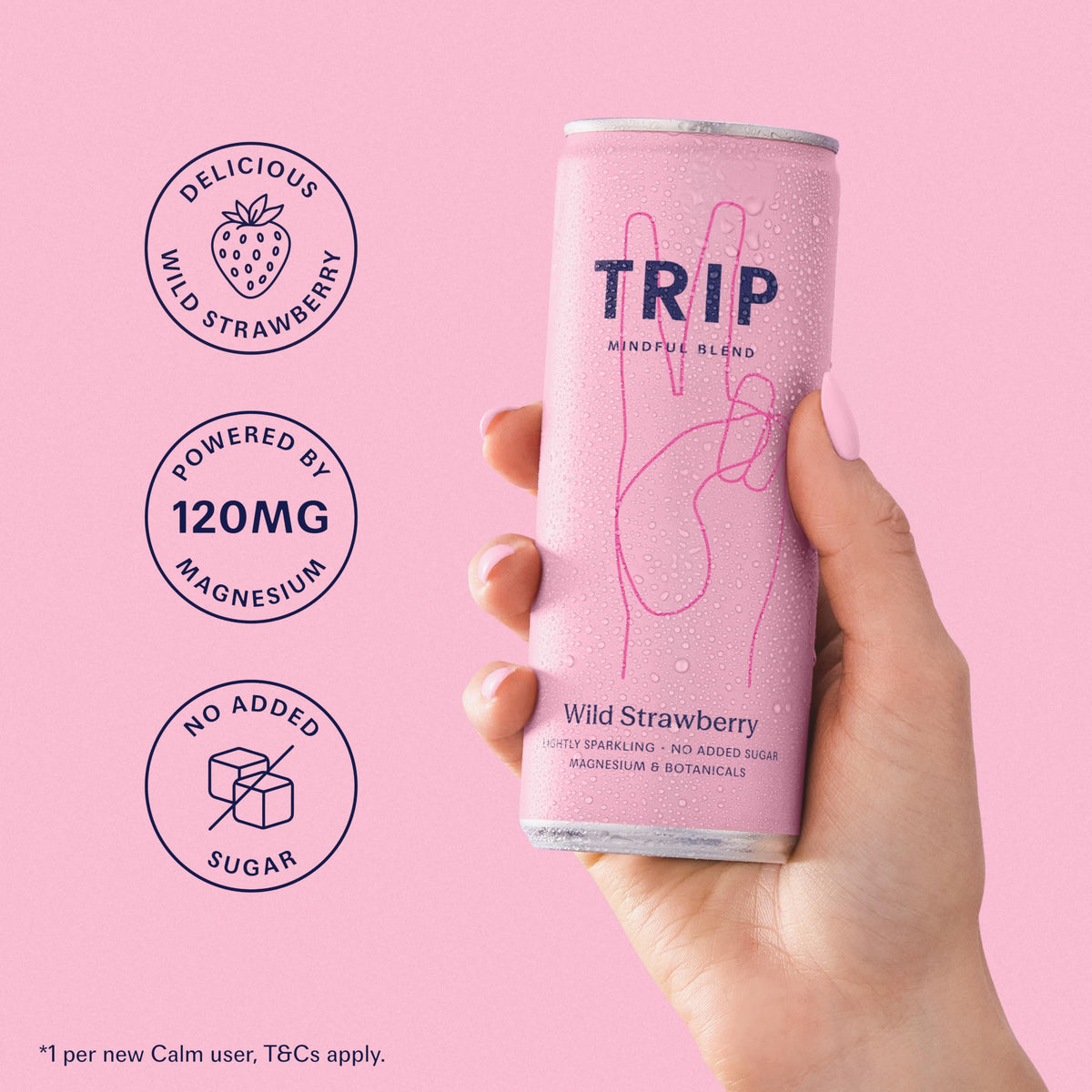 TRIP Cucumber Mint Sparkling drink with 120MG calming Magnesium + Lion’s Mane + Chamomile + Lemon Balm. Low Calorie and Vegan (Pack of 12 x 250ml) - Packaging Might Vary