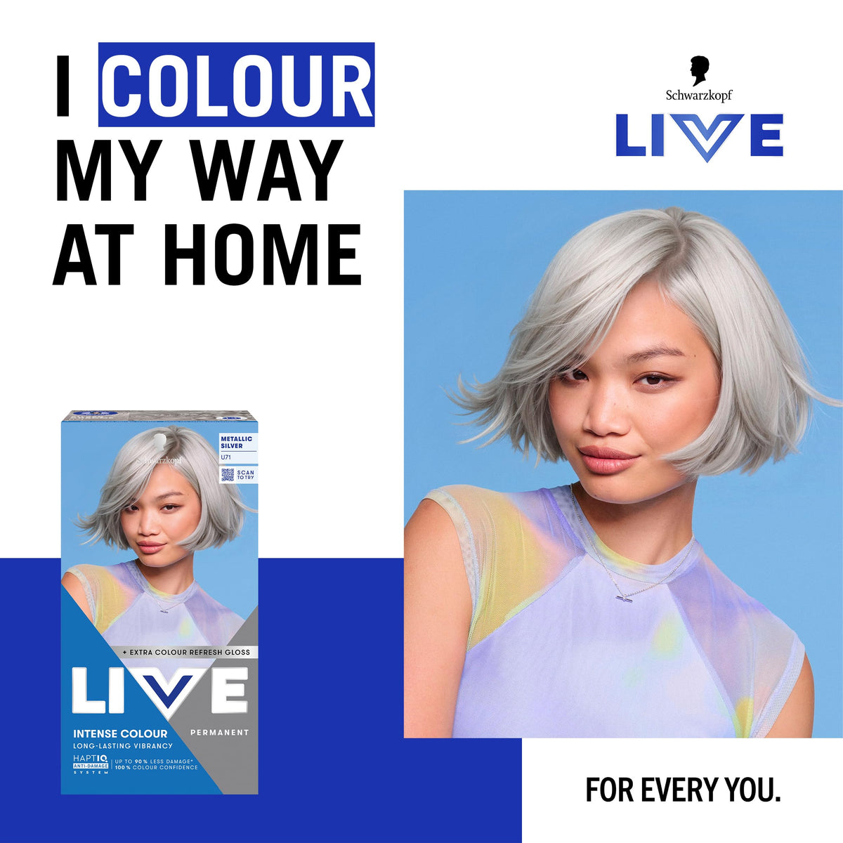 Schwarzkopf LIVE Intense Colour Hair Dye, 099 Deep Black