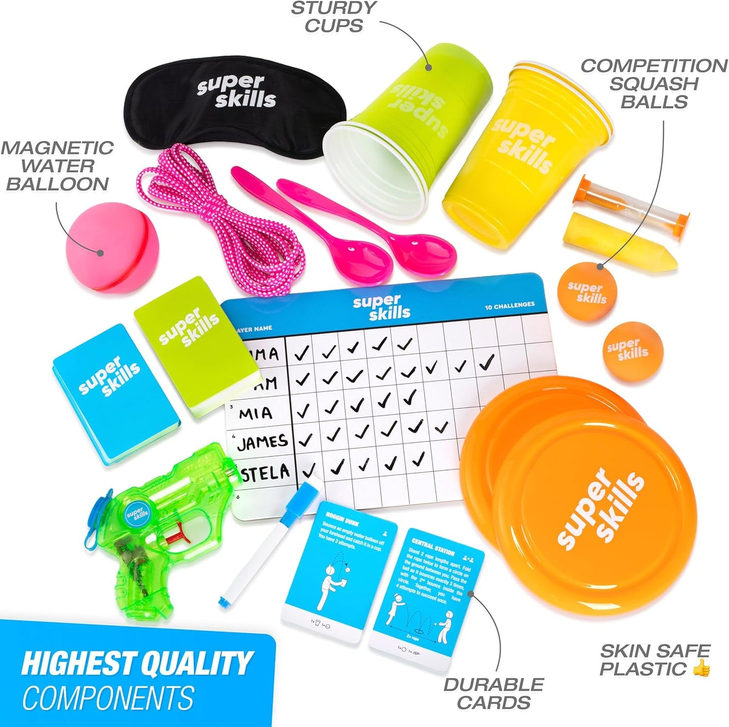 The World Game Super Skills Outdoor Garden Games for Kids 8 and up - Family Water Fun for Camping, Parties & Summer Play