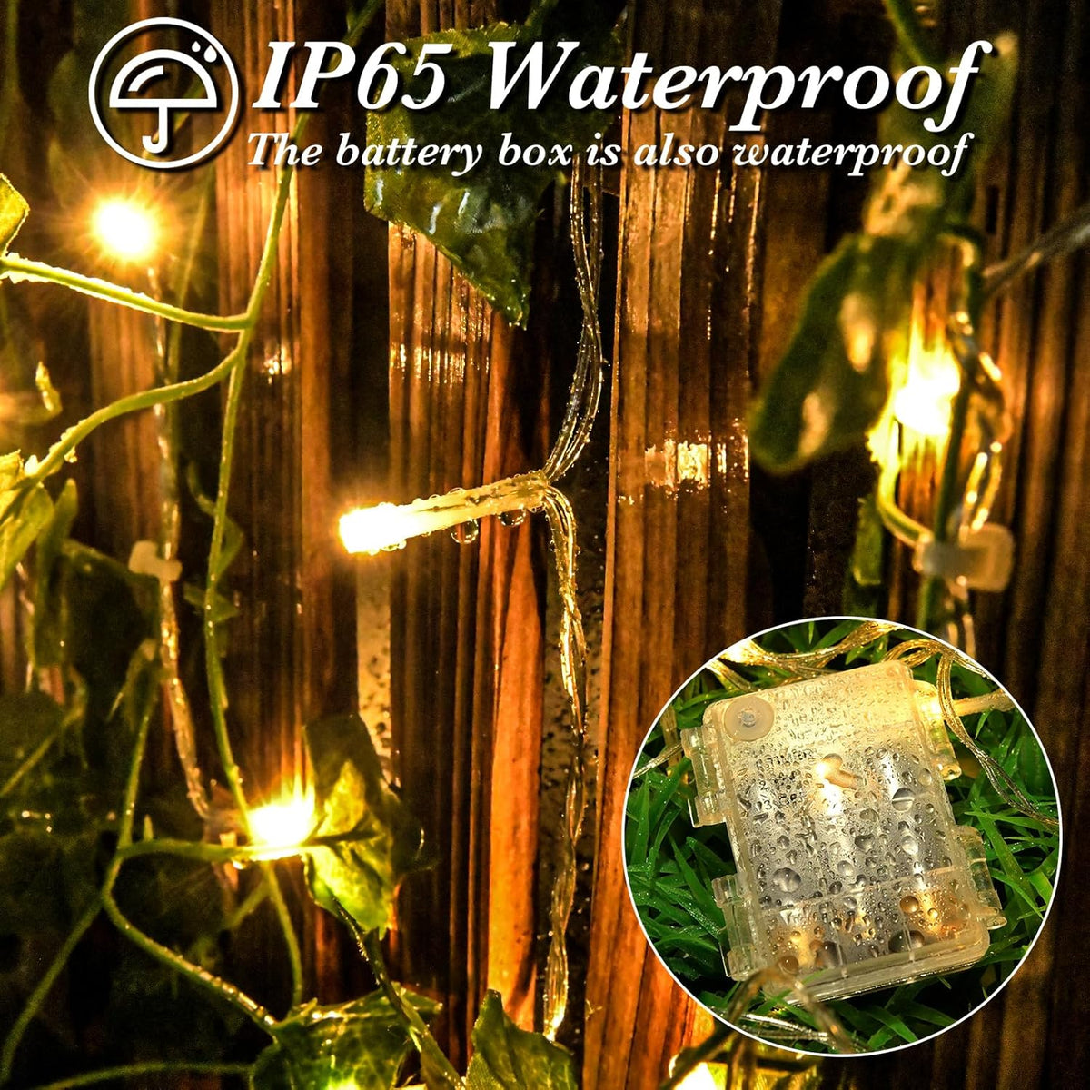 cshare Battery Fairy Lights, 2M 20 LED Fairy Lights Battery Operated with Timer, IP65 Waterproof String Lights for Jar Garden Camping Christmas Indoor Outdoor Decorations, Warm White