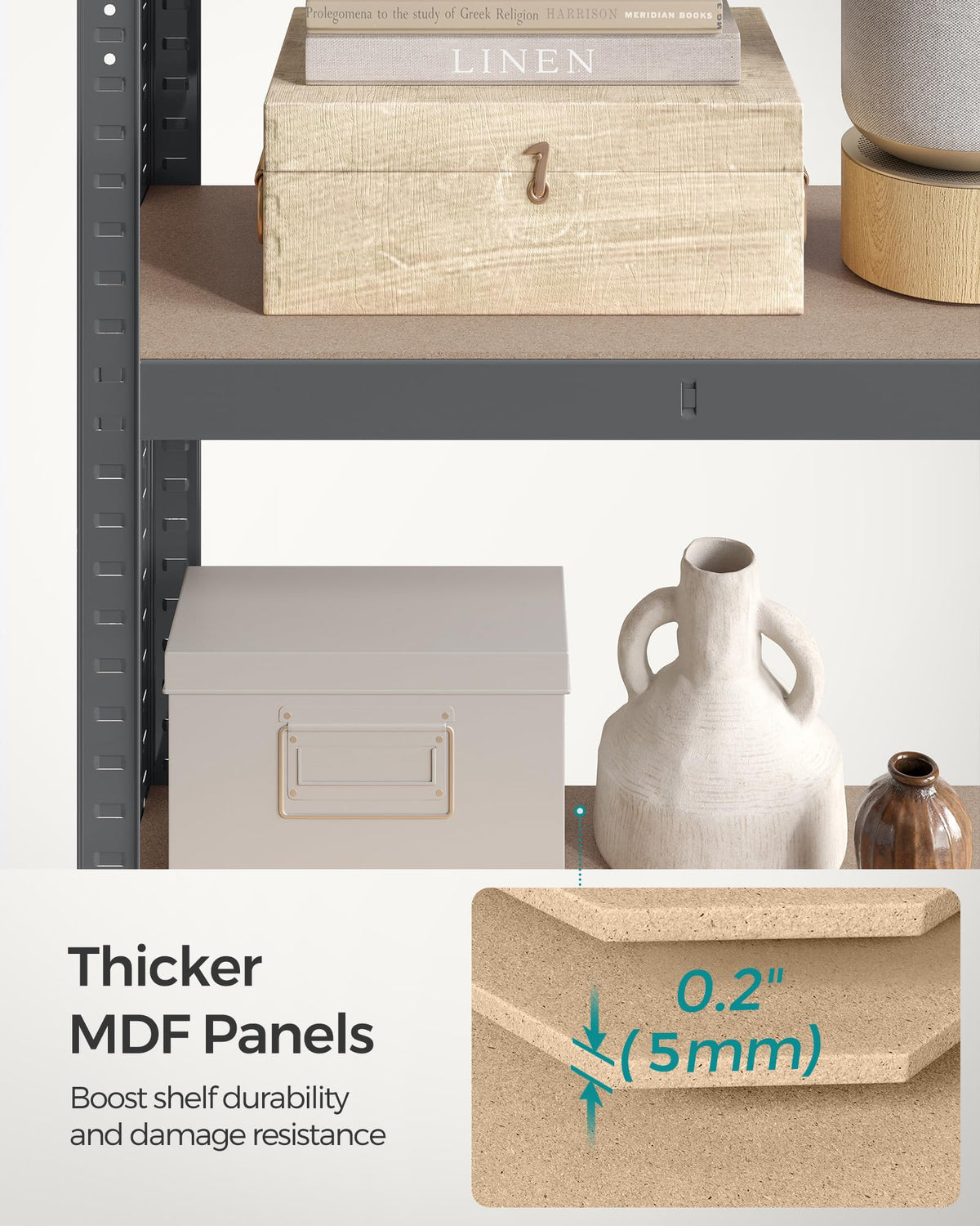 SONGMICS 5-Tier Heavy-Duty Shelving Units, Set of 2, Boltless Assembly