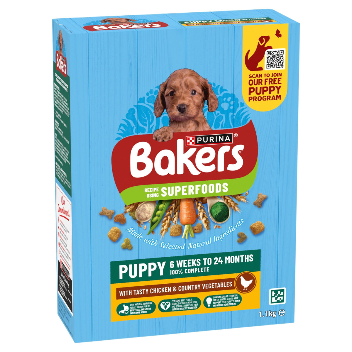 BAKERS Superfoods Small Dog Adult Dry Dog Food Chicken 1.1kg (Pack of 5)