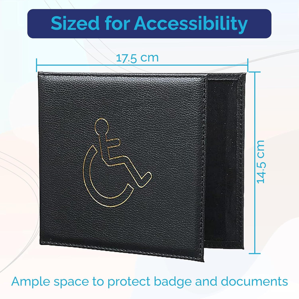 Disabled Badge Holder Wallet | PU Soft Leather Badge & Timer Parking Permit Cover, Blue Badge Holder Wallet for Car, Disability Parking Badge Cover Holder