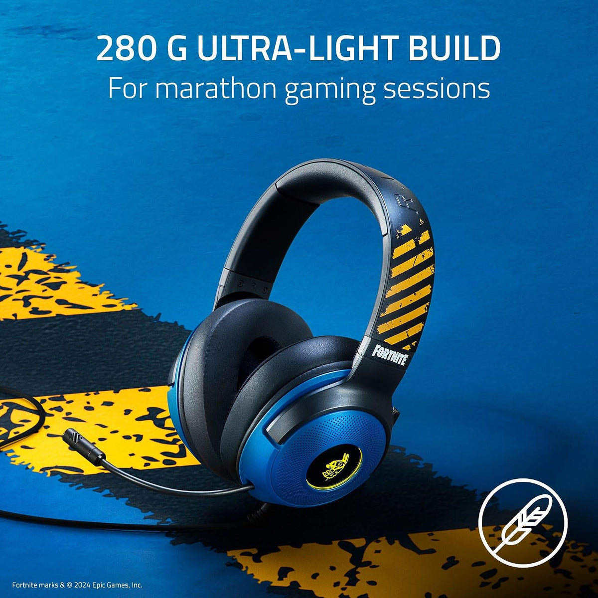 Razer Kraken V3 X USB - Wired USB Gaming Headset (ultra-lightweight at 285g, TriForce 40mm drivers, HyperClear Cardioid Microphone, 7.1 surround sound, Chroma RGB) Black