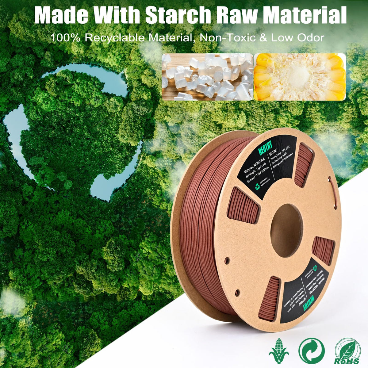 Silk Tri Colour PLA Filament 1.75mm 1kg, Multicolor 3D Printer Filament, Filament 3D Printing Materials for Most FDM 3D Printer, Silk PLA Red Yellow Blue, Rainbow PLA Filament 1.75mm ± 0.02
