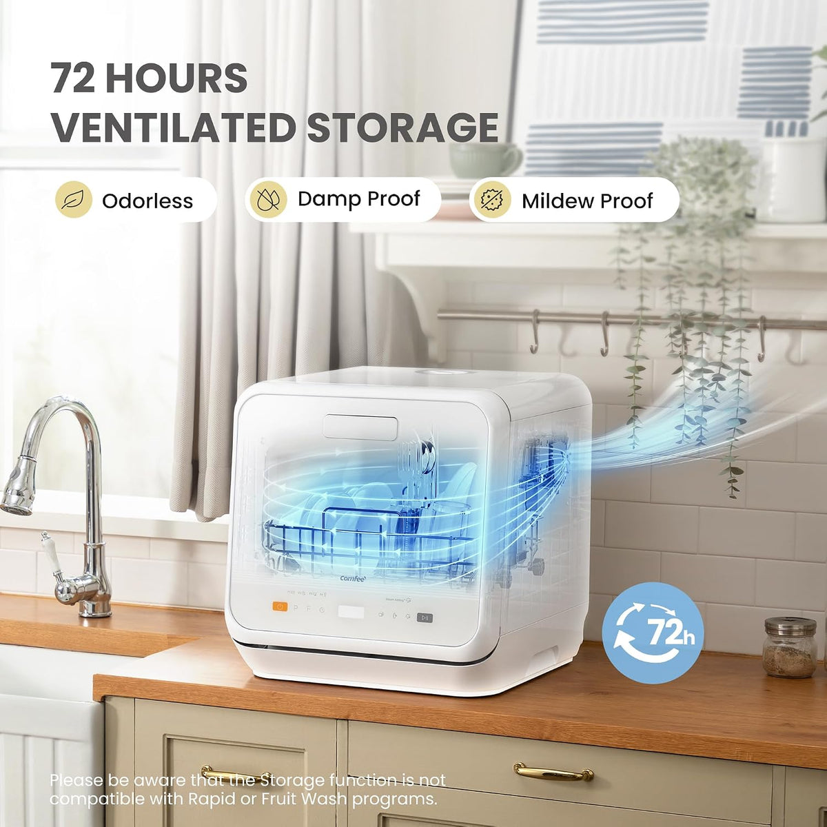 COMFEE' Table Top Dishwasher, No Plumbing Needed, for Singles & Couples