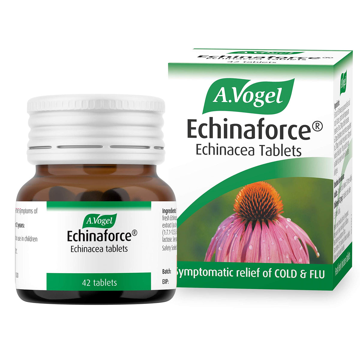 A.Vogel Echinaforce Echinacea Tablets relieves Cold & flu Symptoms by strengthening the Immune System, 120 Tablets