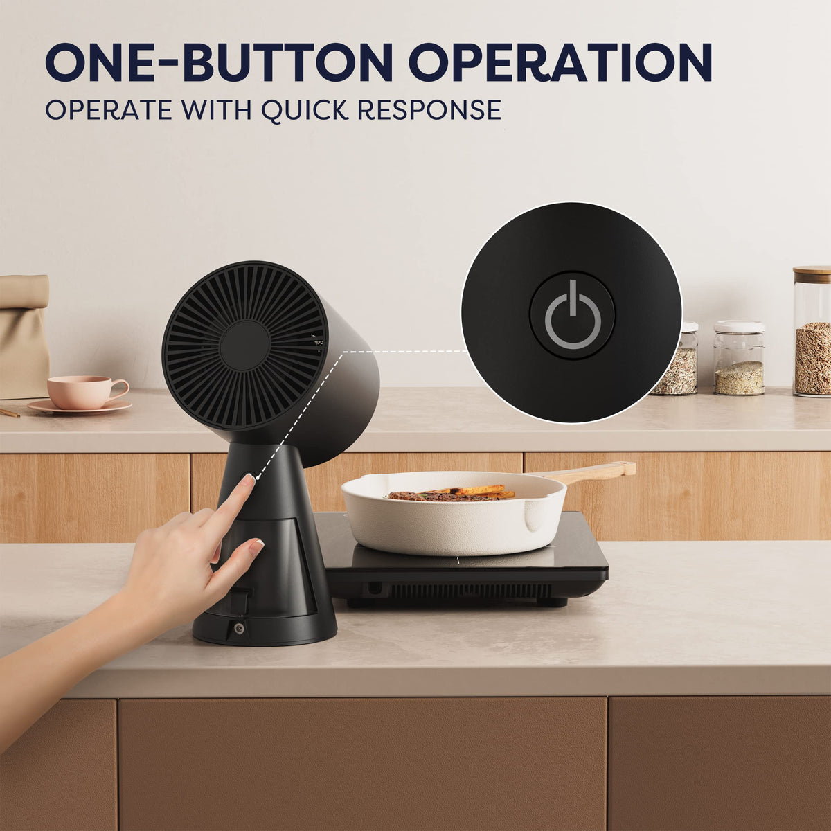 CIARRA CBPHW01 Portable Desktop Cooker Hood Recirculating 2 Speeds White