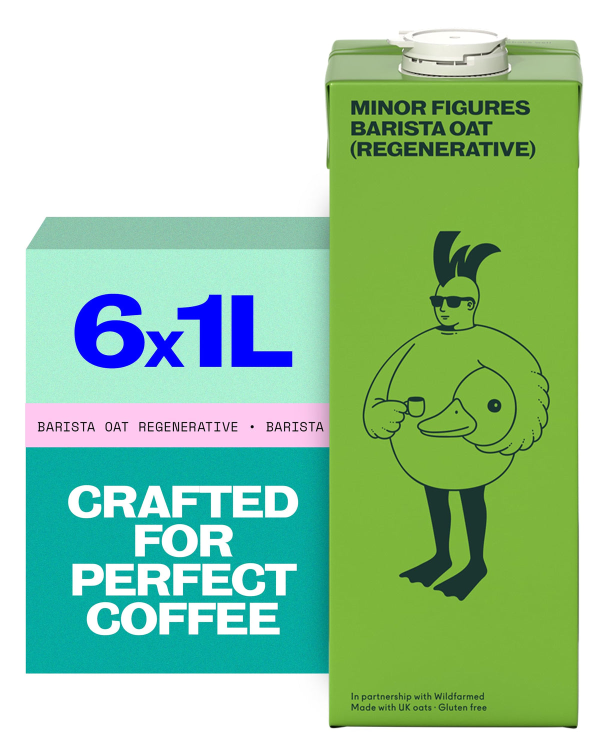 Minor Figures Barista Oat (Organic) – Perfect for Smooth, Silky Coffees – Vegan – Non-Dairy – Shelf-Stable – 1L x 6 Cartons