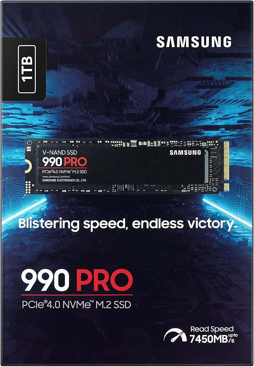 Samsung 990 PRO 1TB PCIe 4.0 (up to 7450 MB/s) NVMe M.2 (2280) Internal Solid State Drive (SSD) (MZ-V9P1T0BW)