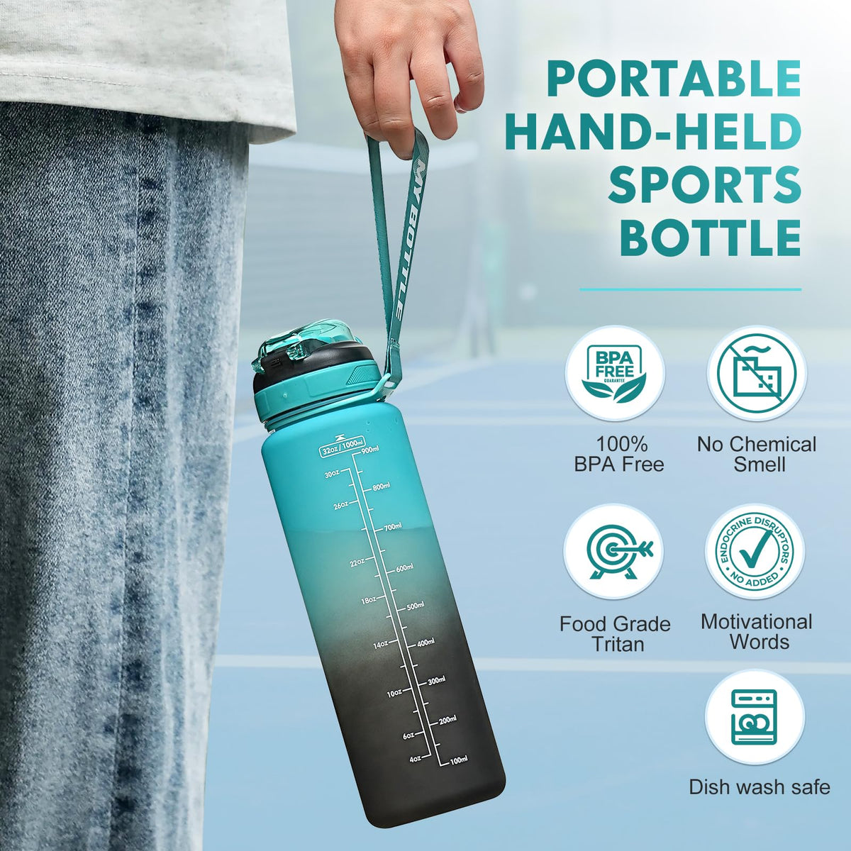 SEASEVEN Flat Water Bottle 750ML for Gym,School Office(Flat Pink)