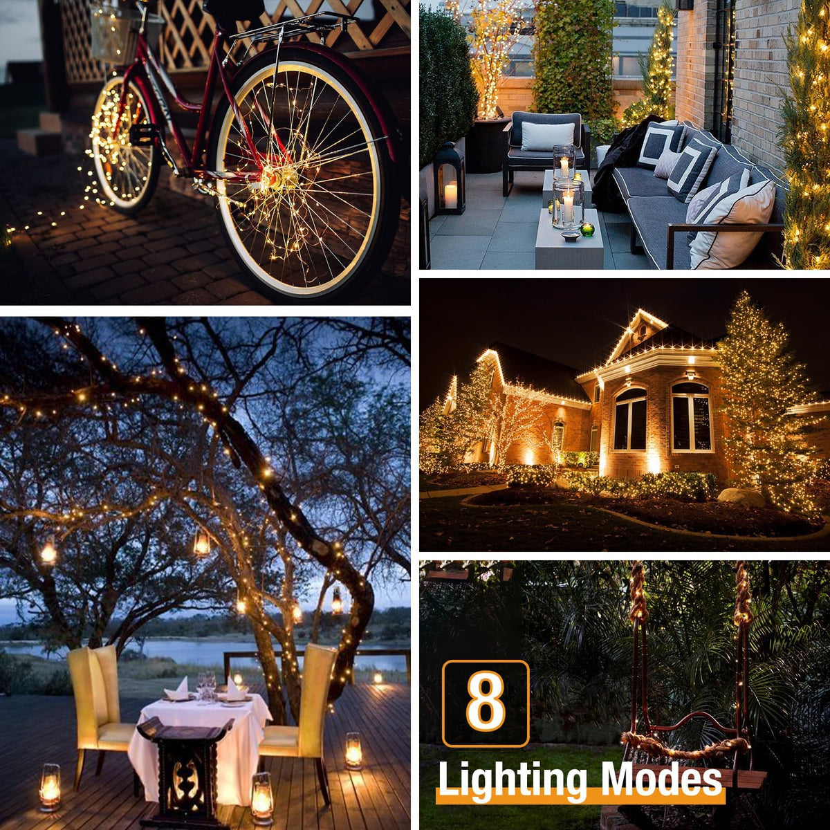 btfarm 2 Pack Solar String Lights Outdoor Garden, 15M/50FT 150 LED