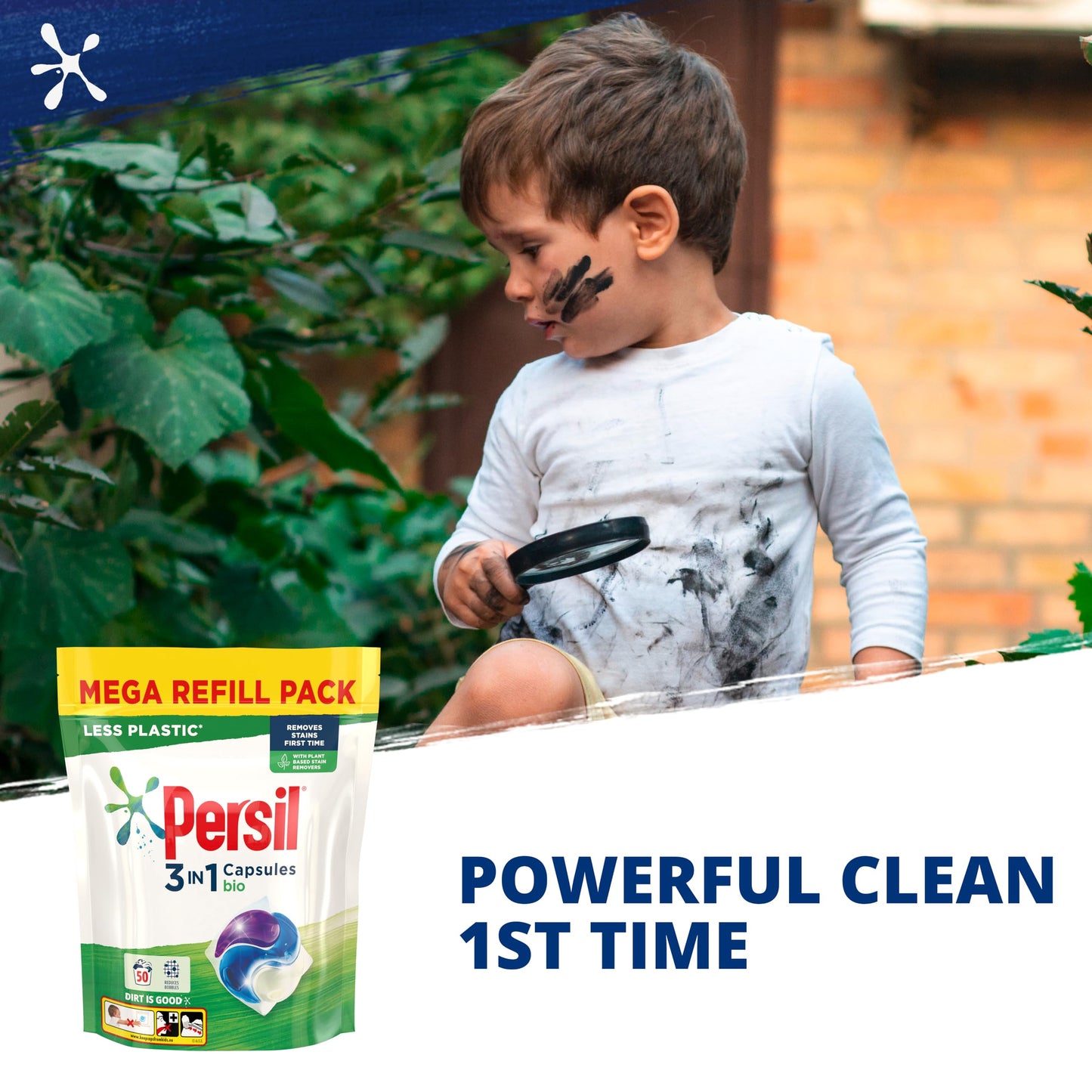 Persil Bio 3 in 1 Washing Capsules 1st time removal of tough stains outstanding stain removal in quick & cold washes 48 washes