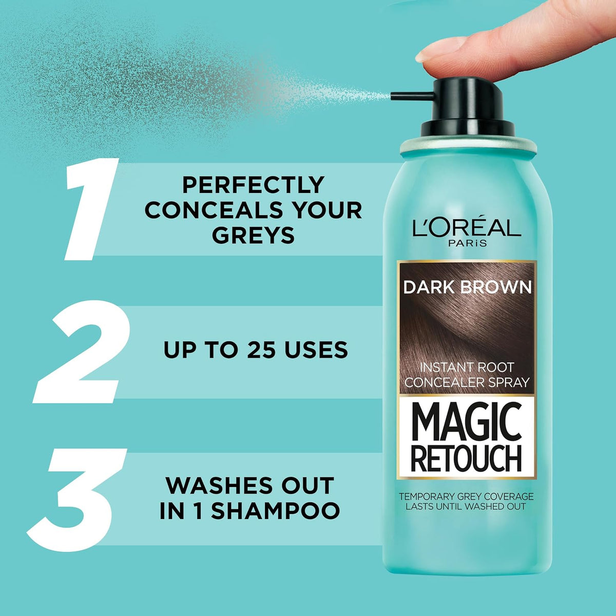 L'Oréal Paris Magic Retouch Temporary Root Touch Up Spray, Dark Brown 75ml