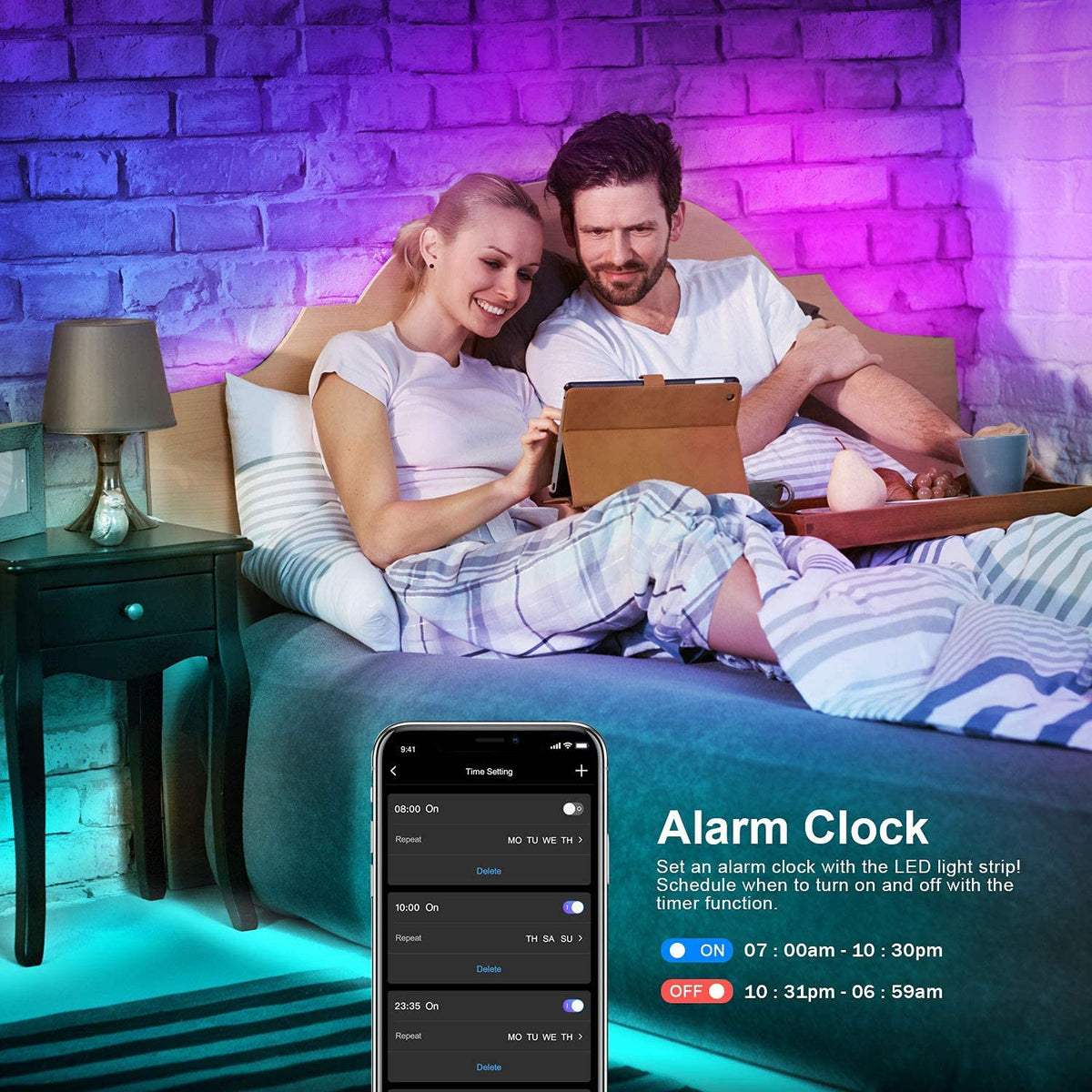 Mexllex LED Strip Lights 10M (1X10M) APP Control Colour Changing LED Lights with Remote, Music Sync Built-in Mic, SMD RGB Light Strips RGB LED Strip, Led Lights for Bedroom Home Decoration