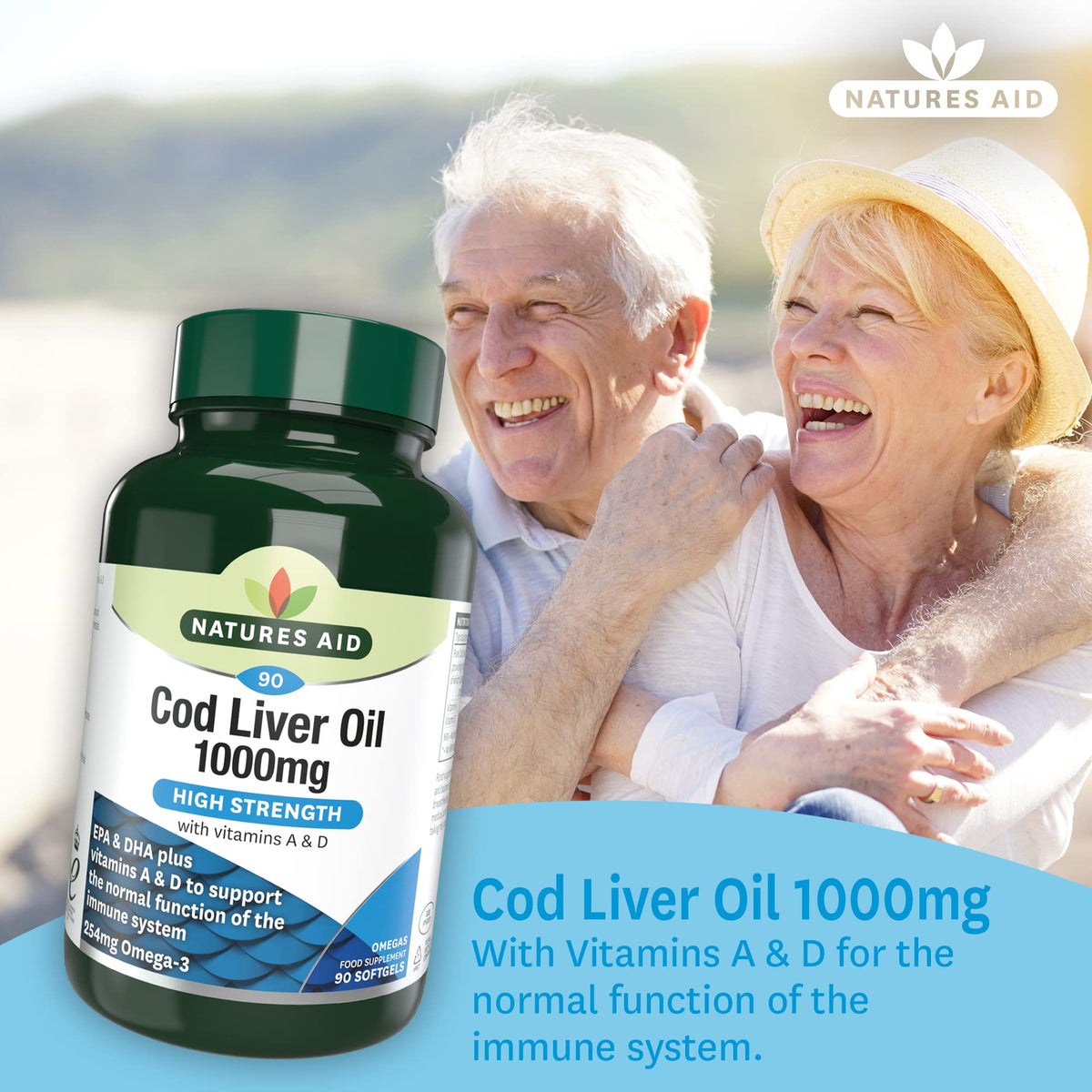 Natures Aid Cod Liver Oil 1000mg – 180 Capsules