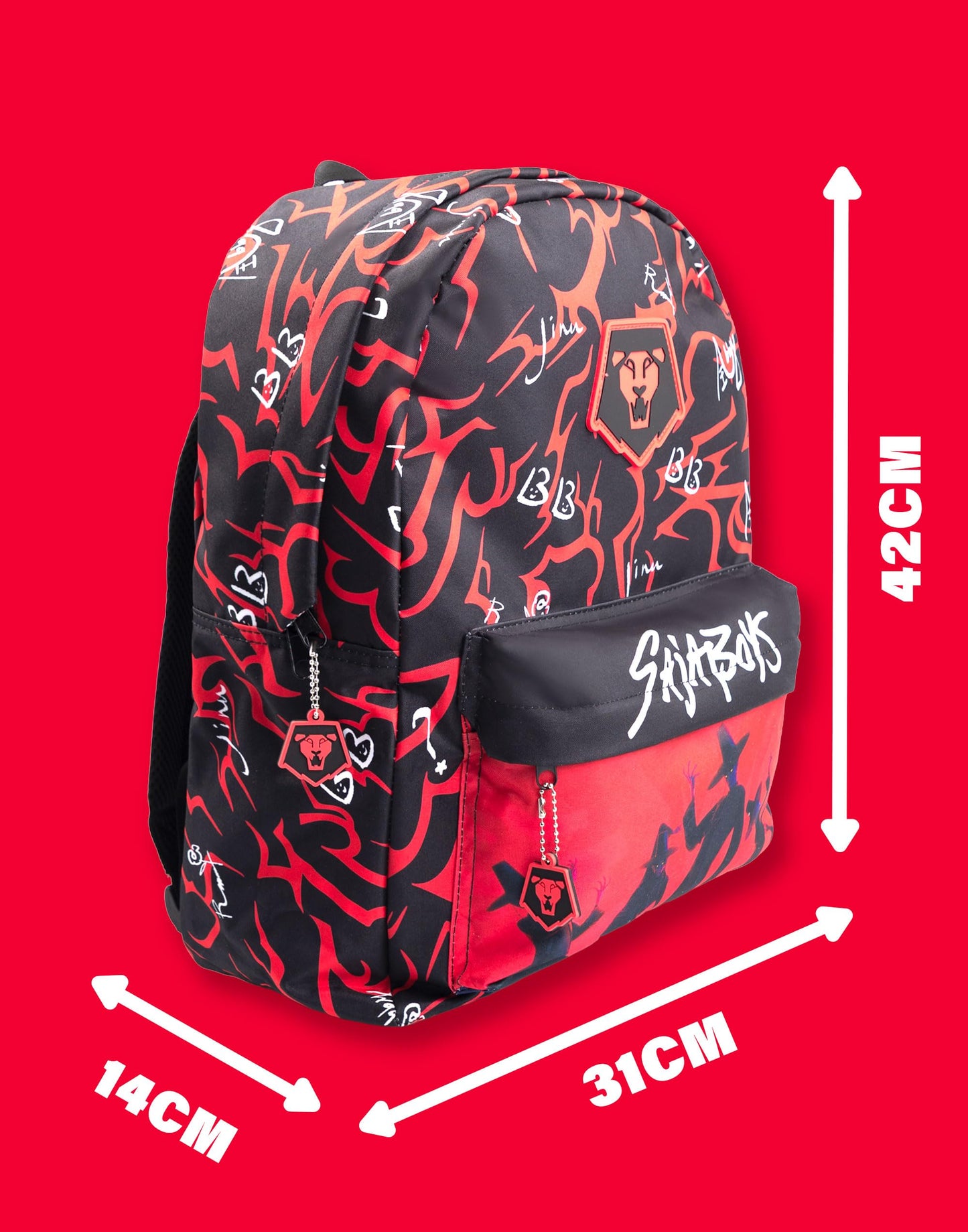 KPop Demon Hunters K-Pop Demon Hunters Derpy Tiger Blue Backpack | Kids School Bag with Front Zip Pocket | Padded Shoulder Straps & Chest Strap | K-Pop Demon Hunters Merch