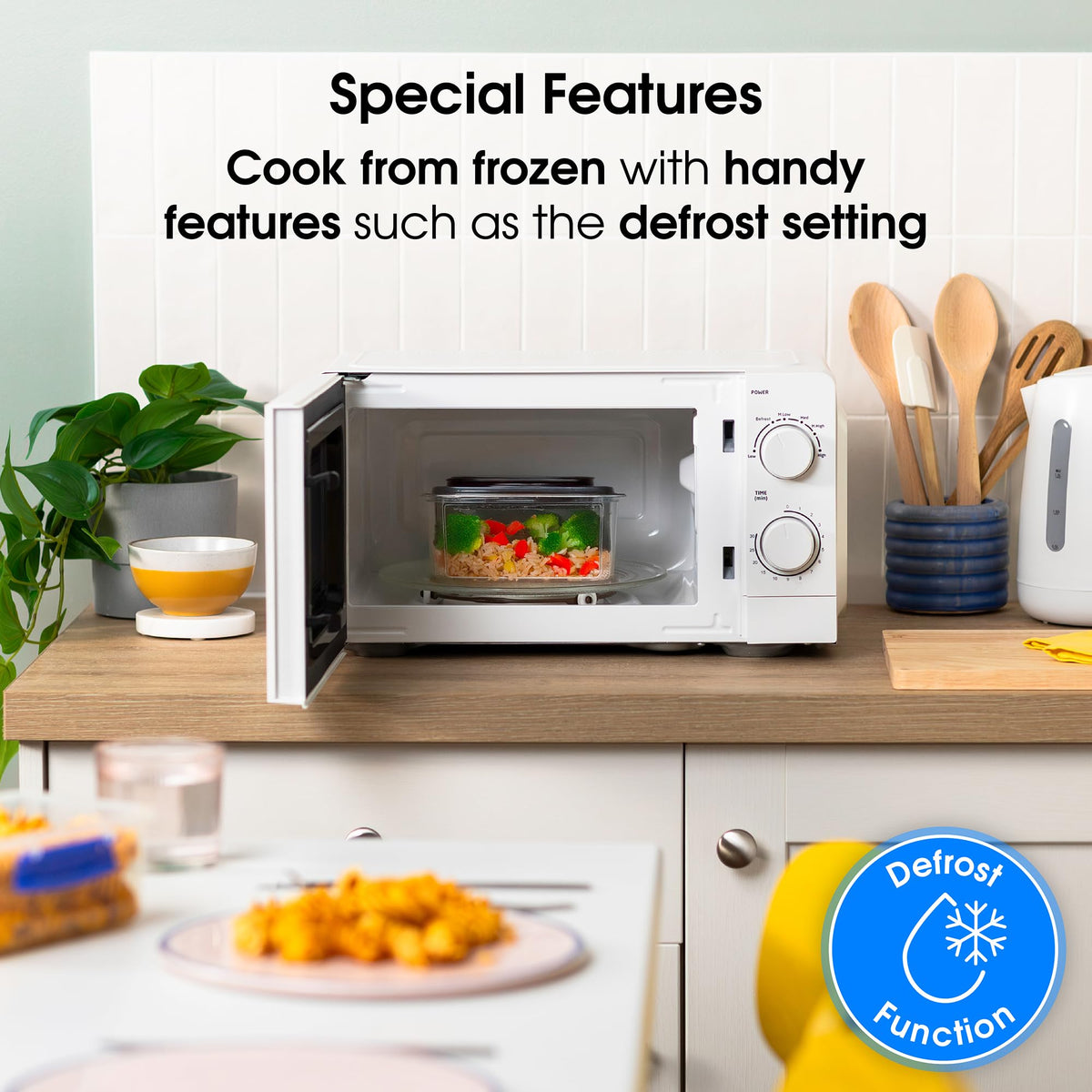Abode Touch Control Microwave 20 Litre Black Digital 700W with Clock & Timer, 5 Auto Cook Settings & Defrost, 10 Power Levels AMT2012B (Touch Control, Silver)