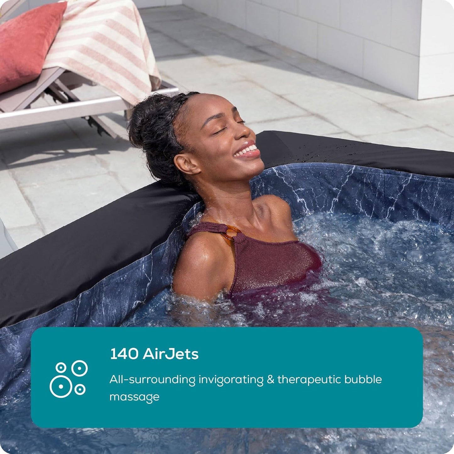 Lay-Z-Spa Stockholm ThermaCore UltraFit Smart AirJet Inflatable Hot Tub