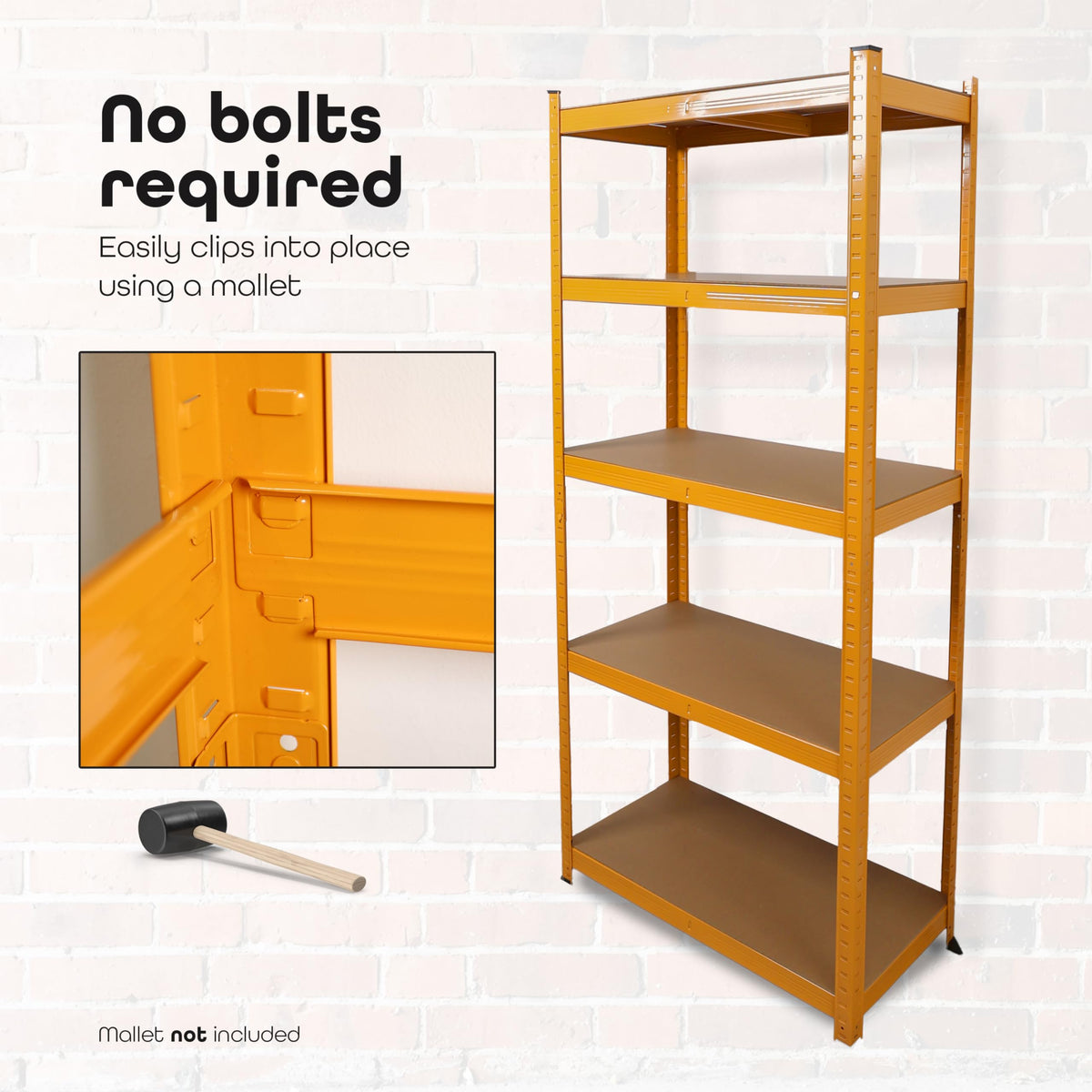 DIVCHI 5 Tier Storage Rack Heavy Duty Shelving Aluminium Garage Shelves Shed Storage Racking Shelf For Warehouse Workshop & Office (Black, Pack of 1) Up to Maximum 175 kg Per Shelf
