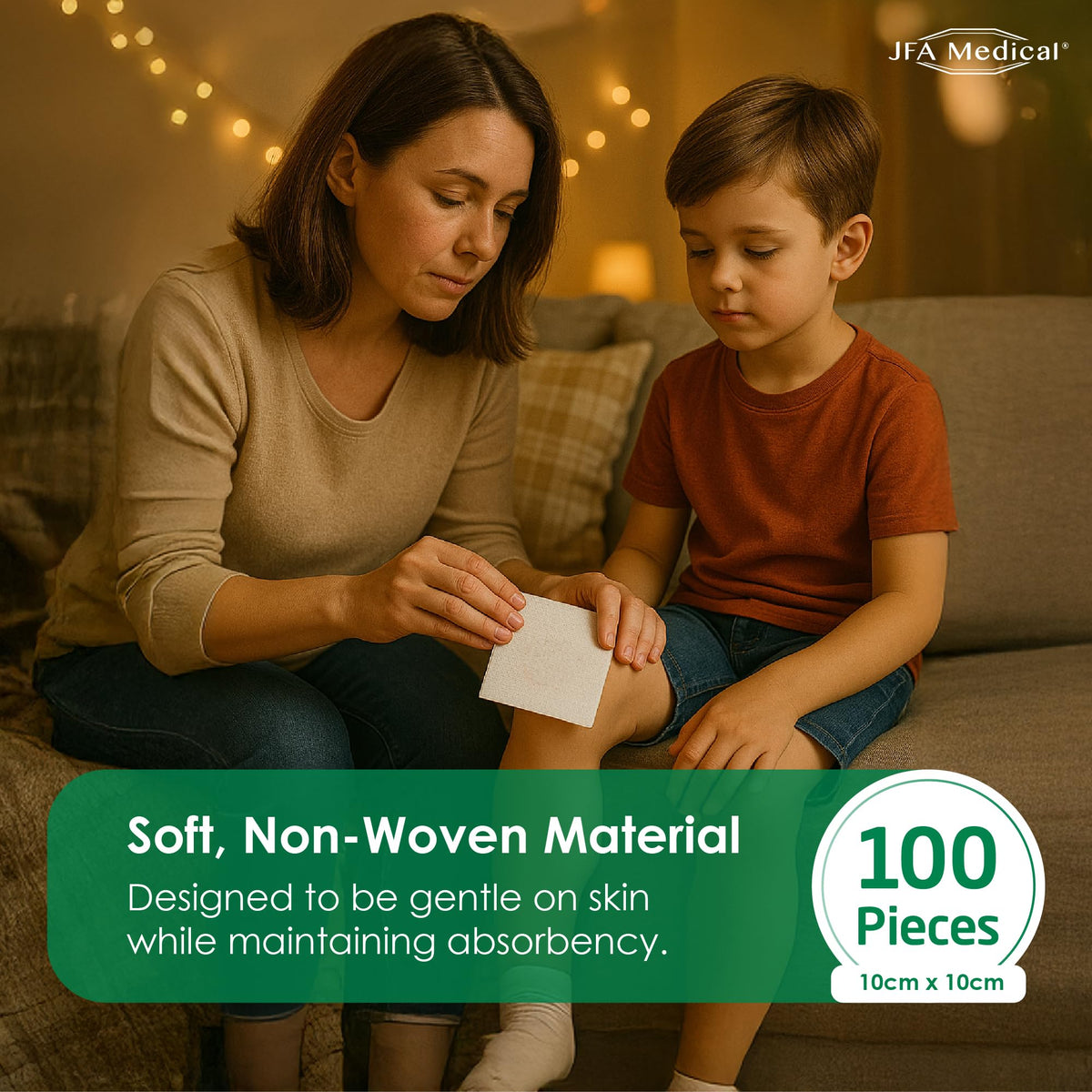 JFA Medical Premium Non-Woven Gauze Swabs 10cm x 10cm - Pack of 100