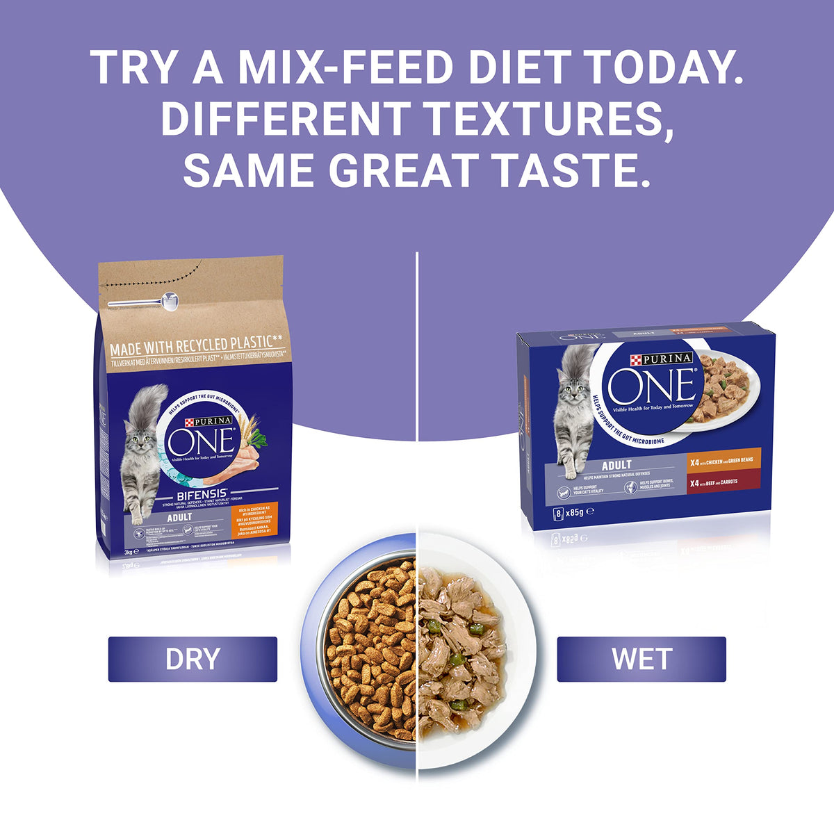 PURINA ONE BIFENSIS Dry Food for Adult Cats, Rich in Chicken, 1 Pack (1 x 5.7 kg)
