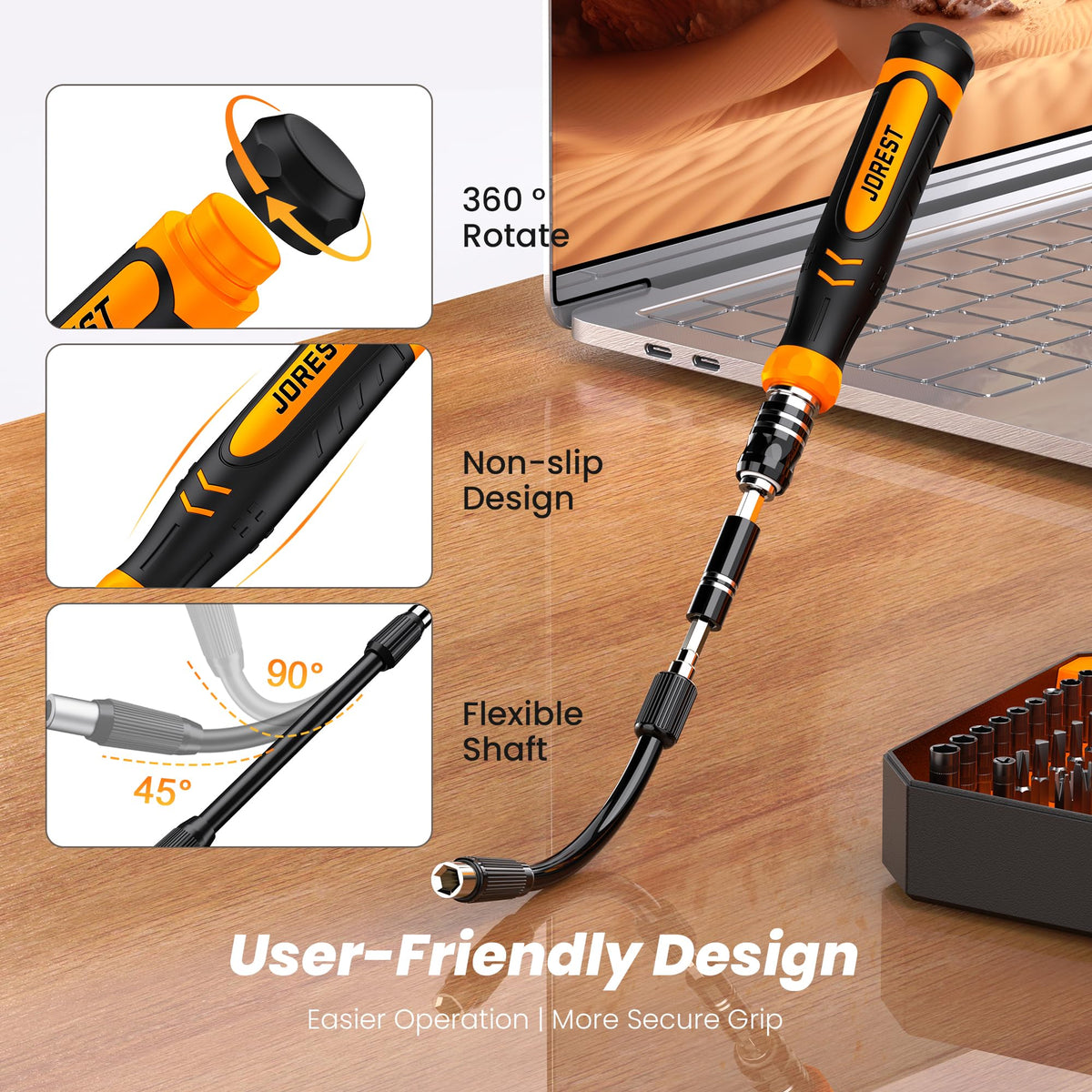 JOREST Precision Screwdriver Set, Small Screwdriver with Torx T5 T6 T8 T9, Triwing Y00, Star P5, Mini Repair Tool Kit for Laptop, Switch, PS5,Xbox, MacBook, iPhone, Ring Doorbell, Watch, Glasses