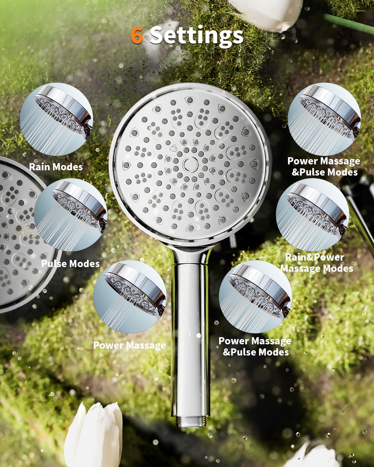 Cobbe Hard Water Filter Shower Head with 1.5m Hose and Holder