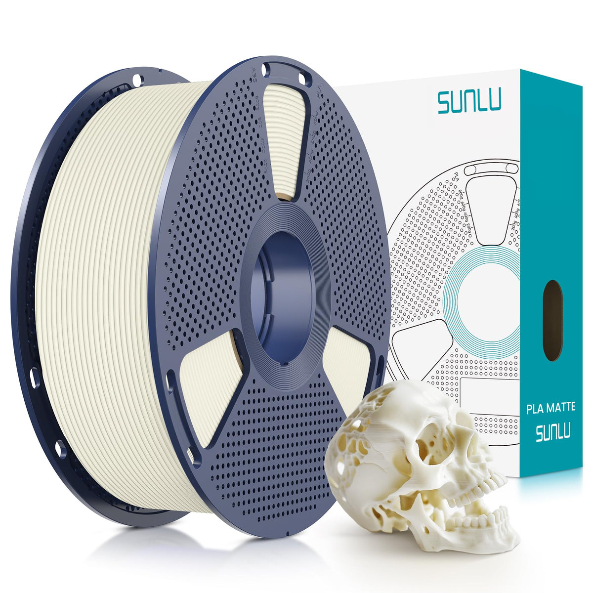 SUNLU Matte PLA 3D Printer Filament 1.75mm, Matte Black 1KG