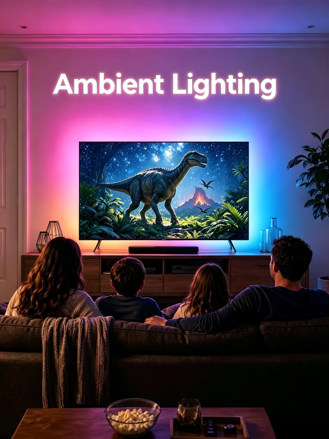 MATICOD TV LED Lights, 4M TV Lights for 45-60in TVs, Music Sync RGB TV Backlight USB LED Strip Lights with Remote and App Control for Christmas Decorations