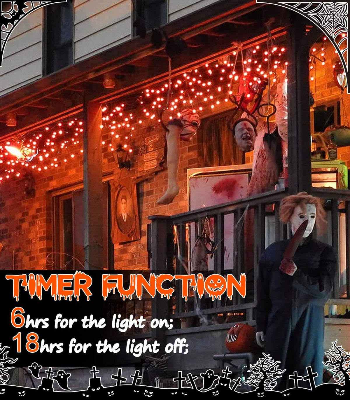 cshare LED Fairy Lights, 5M/16.4Ft 50LEDs with Timer (6 Hours ON | 18 Hours Off) is Battery Operated for Room,Patio,Halloween,Christmas,Indoor/Outdoor Decoration| Cool White