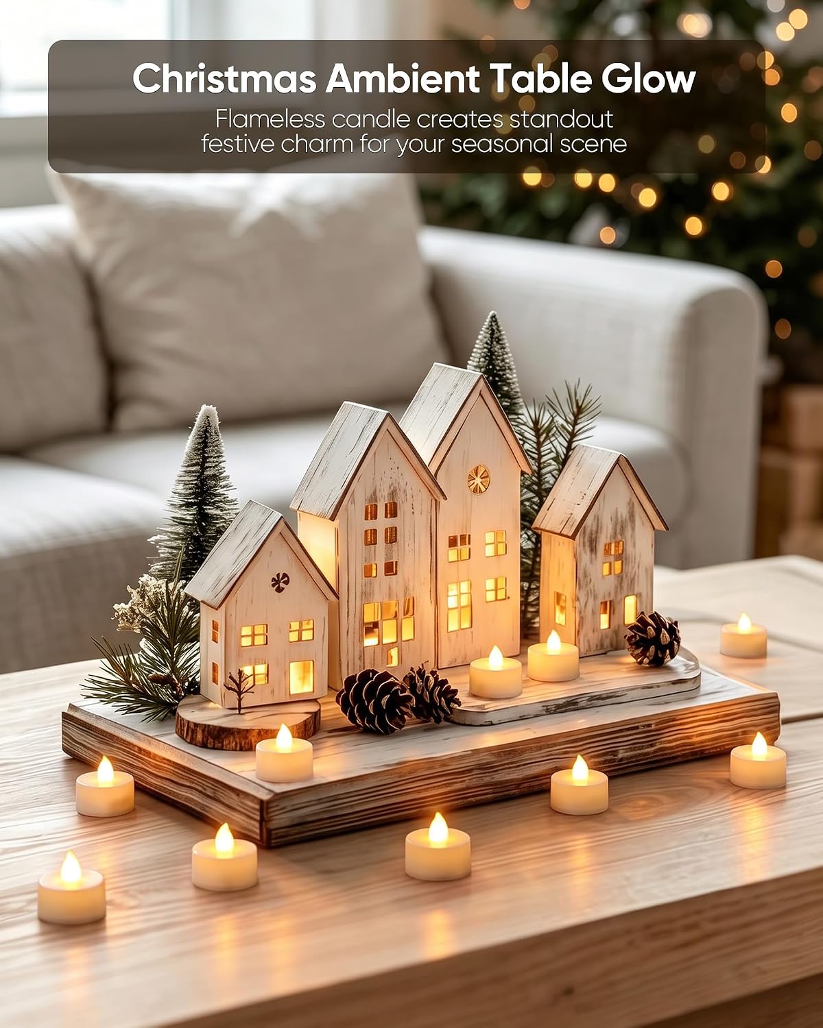 Homemory Led Battery Operated Tea Lights, Fake Electric Flickering Candles