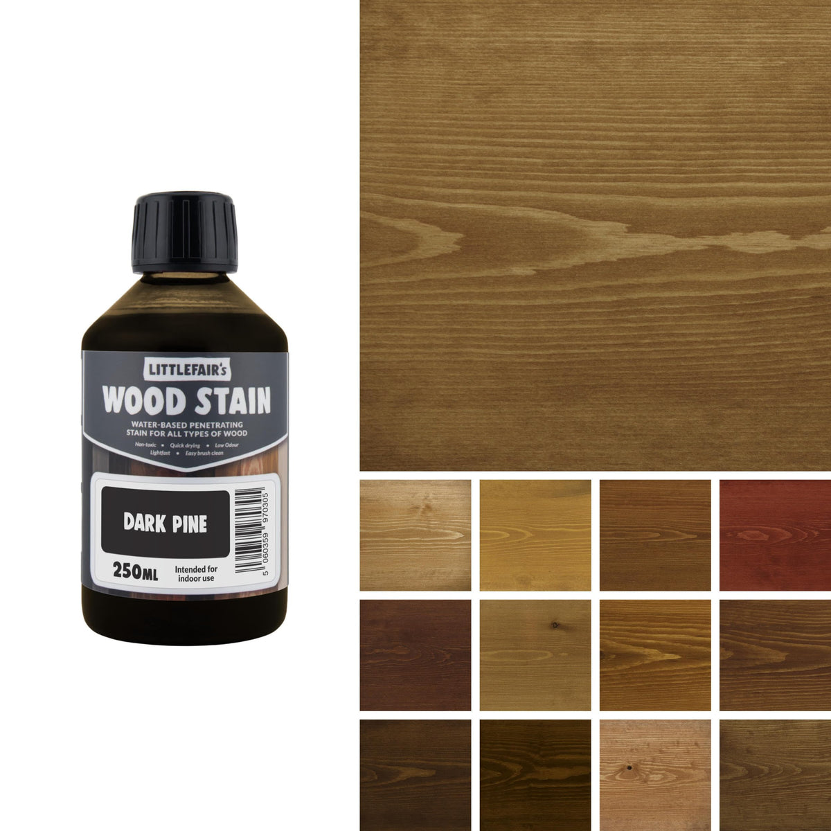 Littlefair's Wood Stain Water-Based - (Very Red Mahogany) – Non-Toxic, Eco-Friendly & Quick Drying - Easy-to-Apply, Concentrated Formula for All Wood Types – 15ml Tester Pot