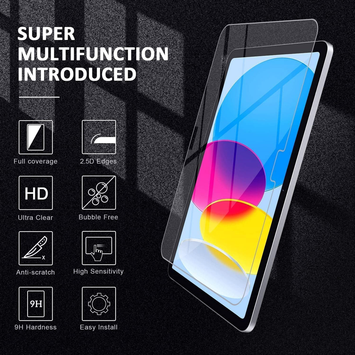 Tempered Glass Screen Protector for iPad 10.2 Inch 9th/8th/7th Generation, 1 Pack, 9H Hardness, HD Clear, Anti-Scratch (1, iPad 9th/8th/7th Gen 10.2-inch)