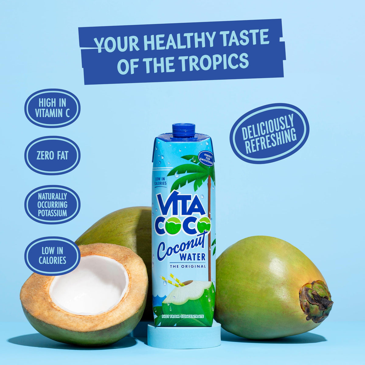 Vita Coco Original Coconut Water Multipack - 12x330ml - Rich in Vitamin C