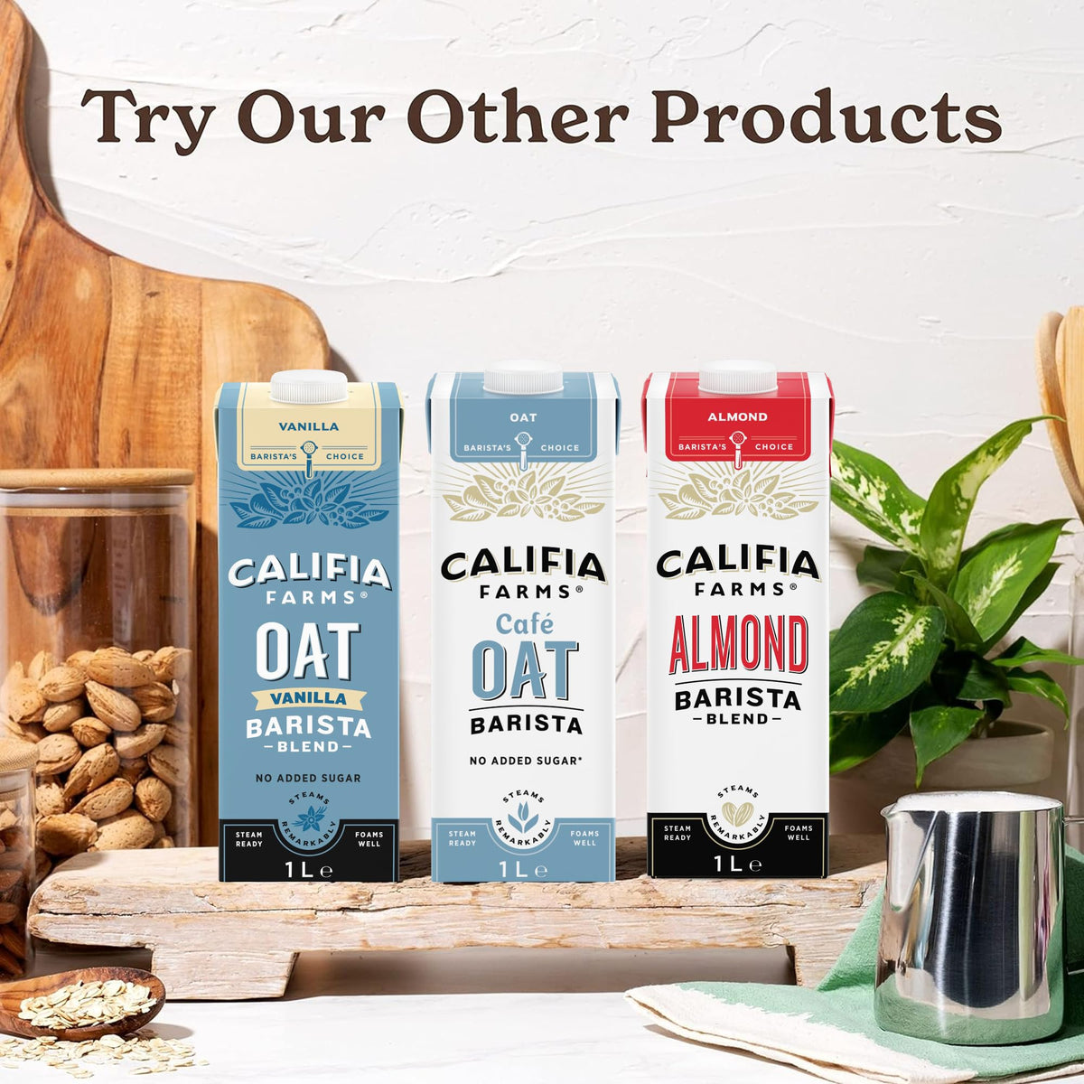 Califia Farms Oat Barista Blend with Calcium - Dairy Free, Lactose Free, Vegan (6 x 1L)