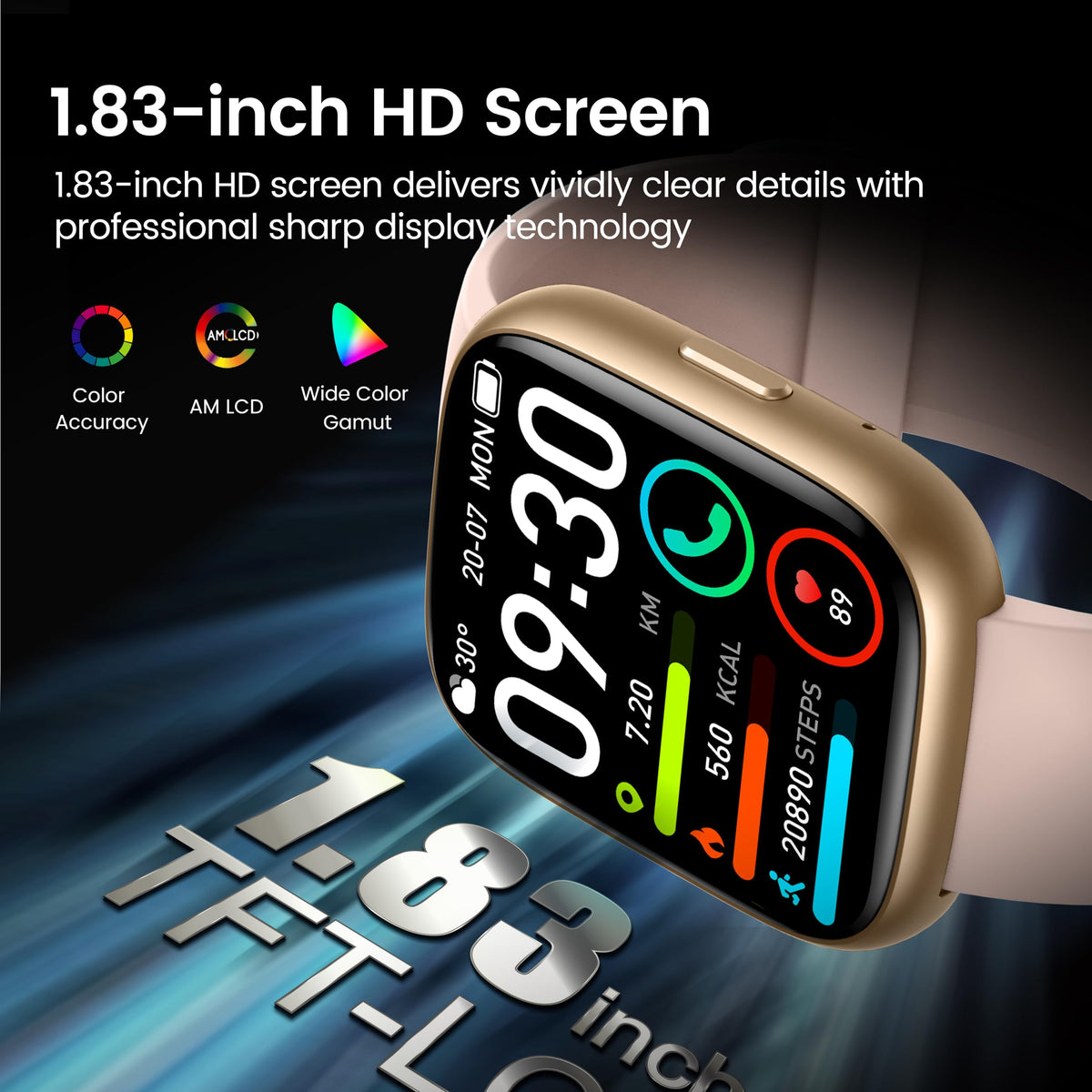 Cillso Smart Watch, Alexa Built-in, 1.83" Bluetooth Calling Fitness Watch