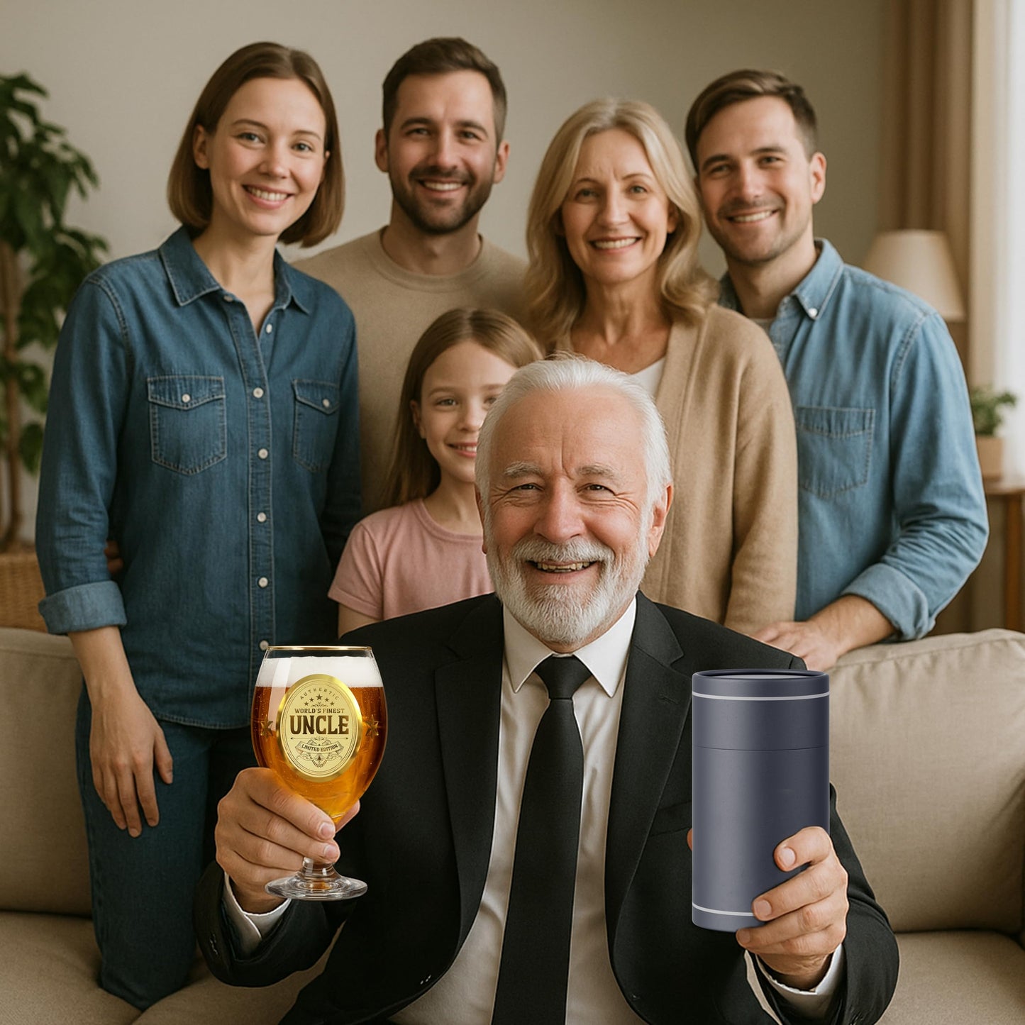 Crownly Crystal® Gold Birthday Gifts: Dad's Beer Glasses