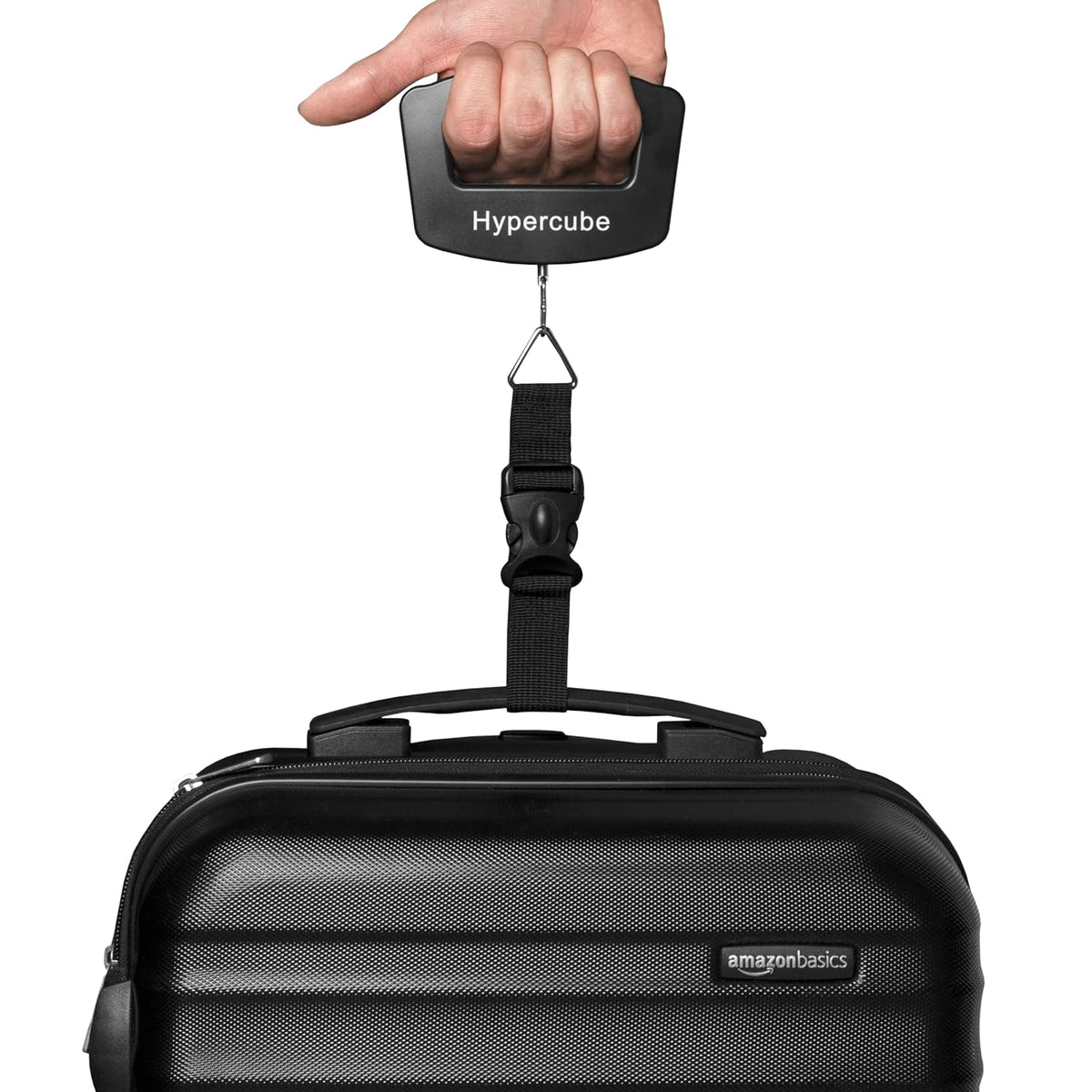 Hypercube Luggage Scale Portable Digital Weight Scale for Travel Suitcase Weigher with Tare Function 110 Lb/ 50Kg Capacity Black
