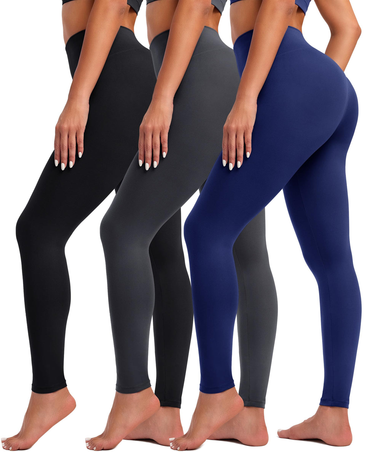 VALANDY Creamlush 3 Pack High Waisted Leggings for Women