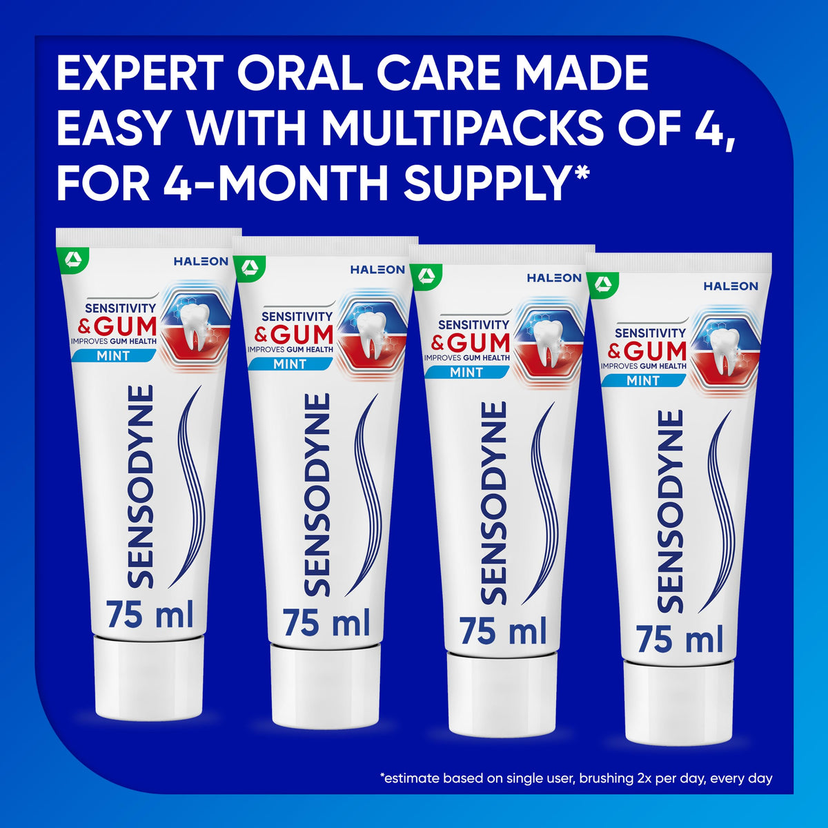 Sensodyne Toothpaste Sensitivity & Gum, Sensitive Toothpaste for Sensitive Teeth and Gum Problems, Mint Flavour, 75ml