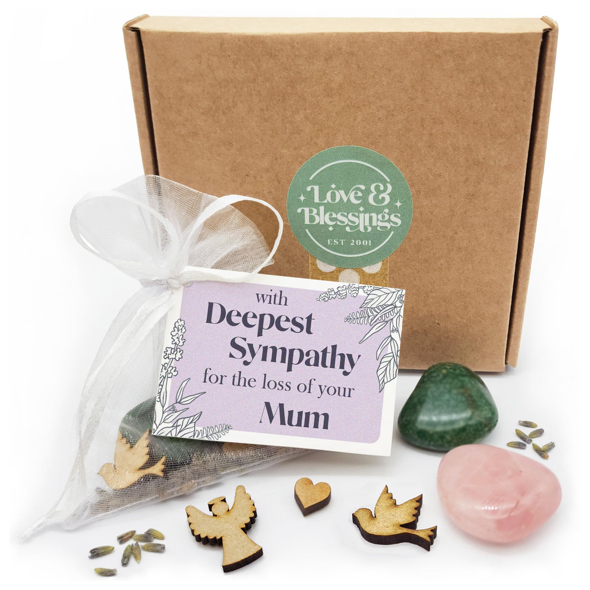 Loss of Nan - Deepest Sympathy gemstone gift bag with mini card
