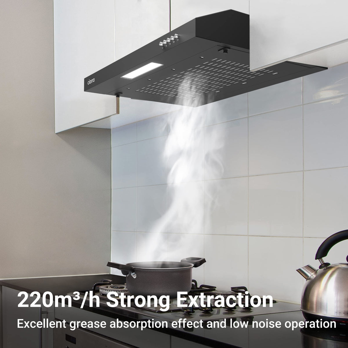 CIARRA CBPHW01 Portable Desktop Cooker Hood Recirculating 2 Speeds White