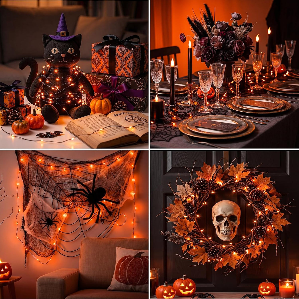 litogo Halloween Orange Fairy Lights Battery Operated with Timer, 3M 30 LED