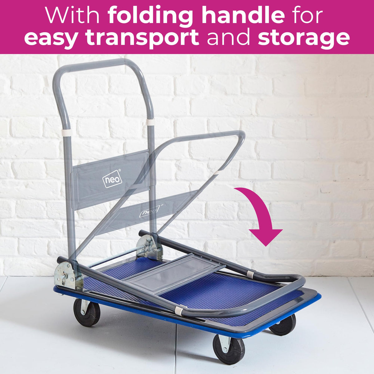 Neo Heavy Duty Aluminium Folding Sack Trolley Hand Truck Barrow Transport Wheels Extendable Handle (100 kg))