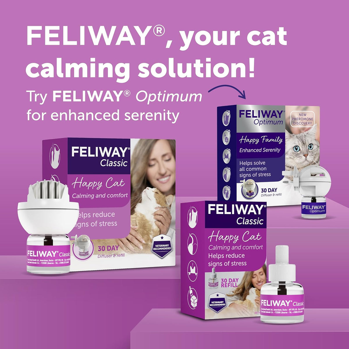 FELIWAY Classic Cat Calming Pheromone Plug-In Diffuser Refill, 1 Refill